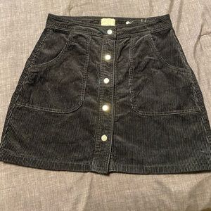 ❤️ Black Button Down Corduroy Skirt